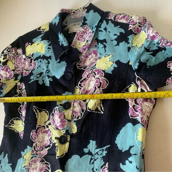 Emma James Petite Linen Blend Midi Skirt and Jacket Suit Sz 10P Floral Print New - Picture 8 of 12